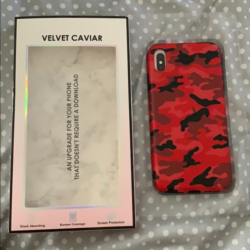 Velvet Caviar Red Camo Iphone Xs max case